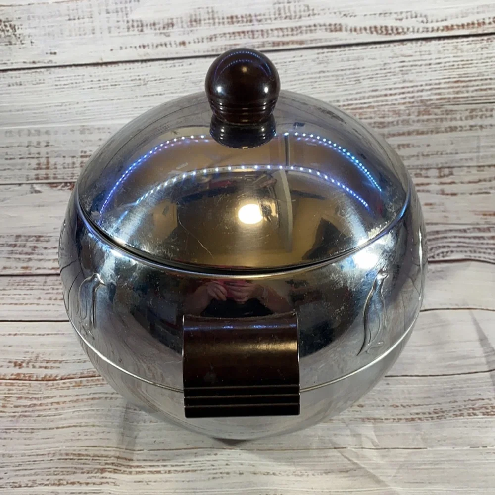 Penguin Hot/Cold Server Mid Century Ice Bucket With Bakelite Handles